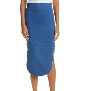 Frank & Eileen Donegal Unforgettable Skirt 4 Blue Denim Wash Midi Asymmetrical